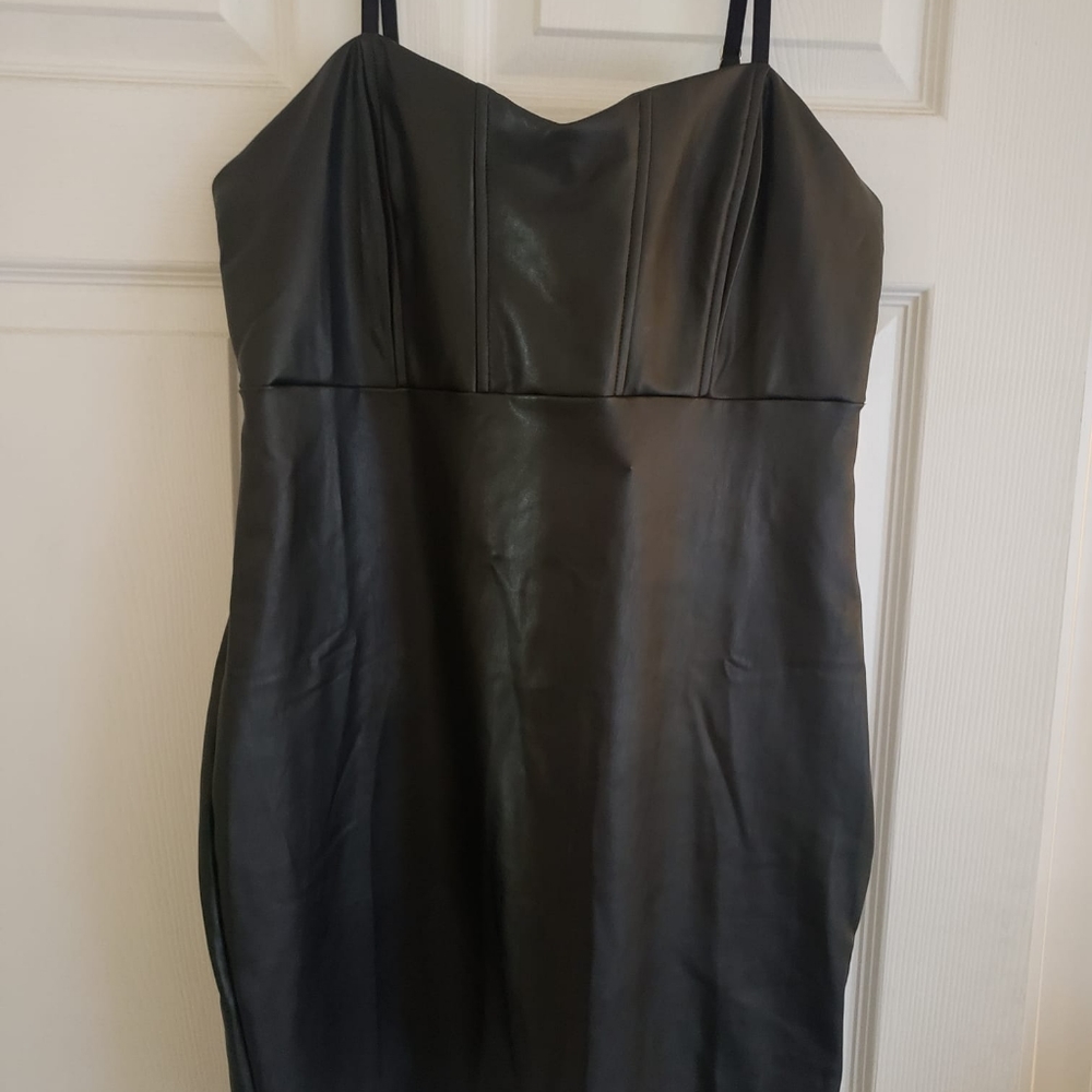 Guess Black Faux Leather New Dress